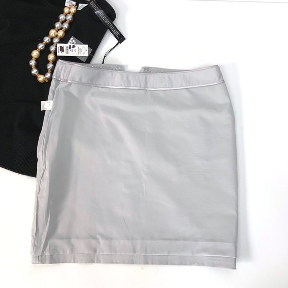New WHBM Gray Silver Sequin Pencil Skirt Size 8 - Picture 14 of 16
